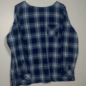 Blue Plaid Long Sleeve Shirt